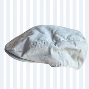 🎉 Newsboy Cap Light Gray Cotton Quilted